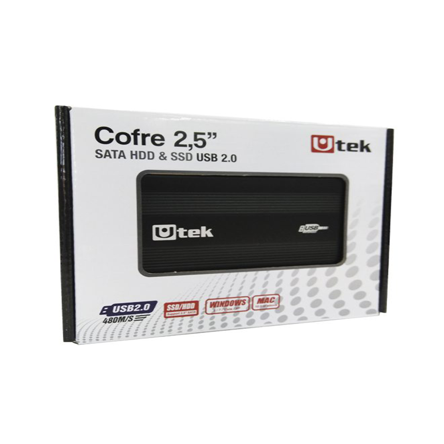 Cofre Disco Duro 2.0 SATA HDD UTEK UT-HDD020BL