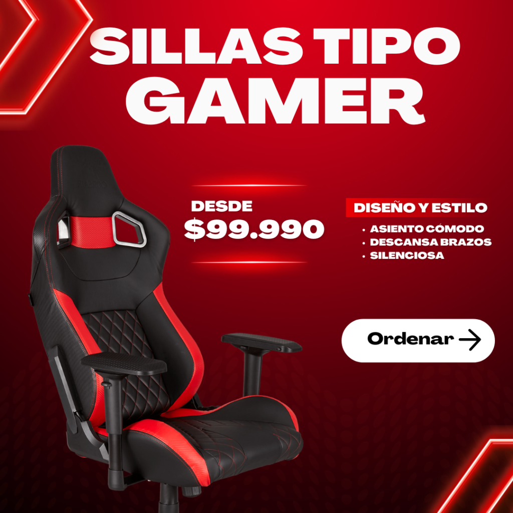 Post de instagram sobre silla tipo gamer