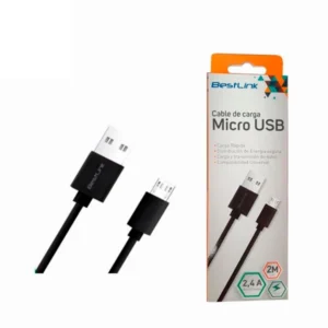Cable cargador de 2,4Amp micro USB 2 m Mod. BL-CH20400